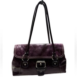 Elegant Giani Bernini Eggplant Leather Shoulder Bag